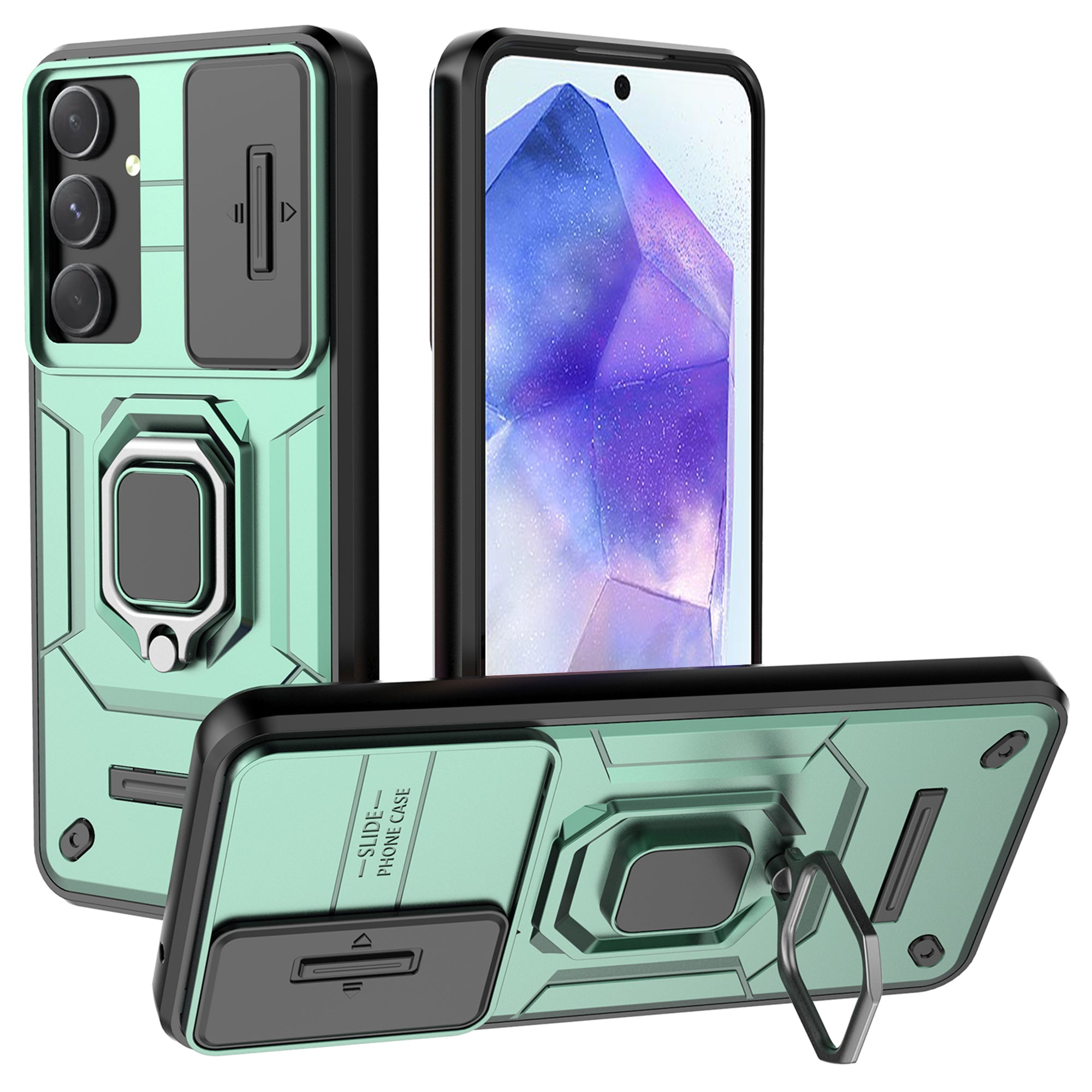For Samsung Galaxy A55 5G Case PC+TPU Anti-scratch Phone Protective Cover with Slide Lens Cover For Samsung Galaxy A55 5G Case PC+TPU Anti-scratch Phone Protective Cover with Slide Lens Cover